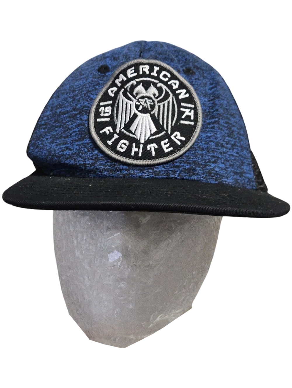 American Fighter Blue and Black Patch Flat-Brim Hat